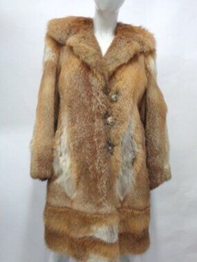 SLIGHTLY WORN NATURAL RED FOX FUR COAT JACKET WOMEN WOMAN SIZE 4 PETITE